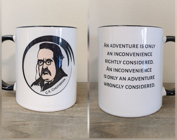The G.K. Chesterton Mug - An Inconvenience is Only an Adventure - Drinklings